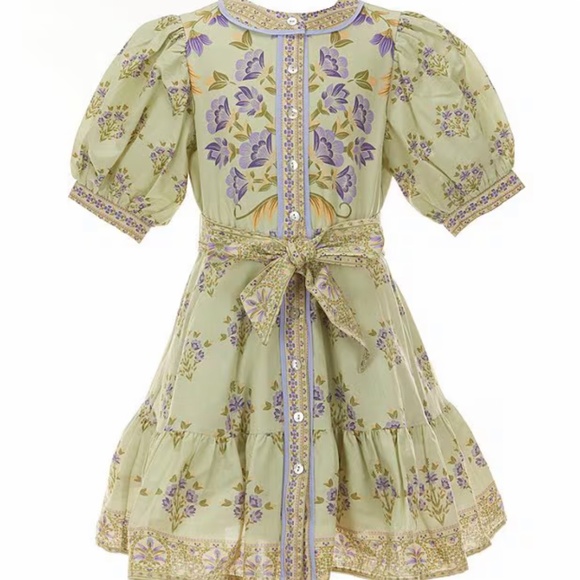 A Loves A Other - A Loves A Girls "Bubble Sleeve dress in Antique Jade" NWT